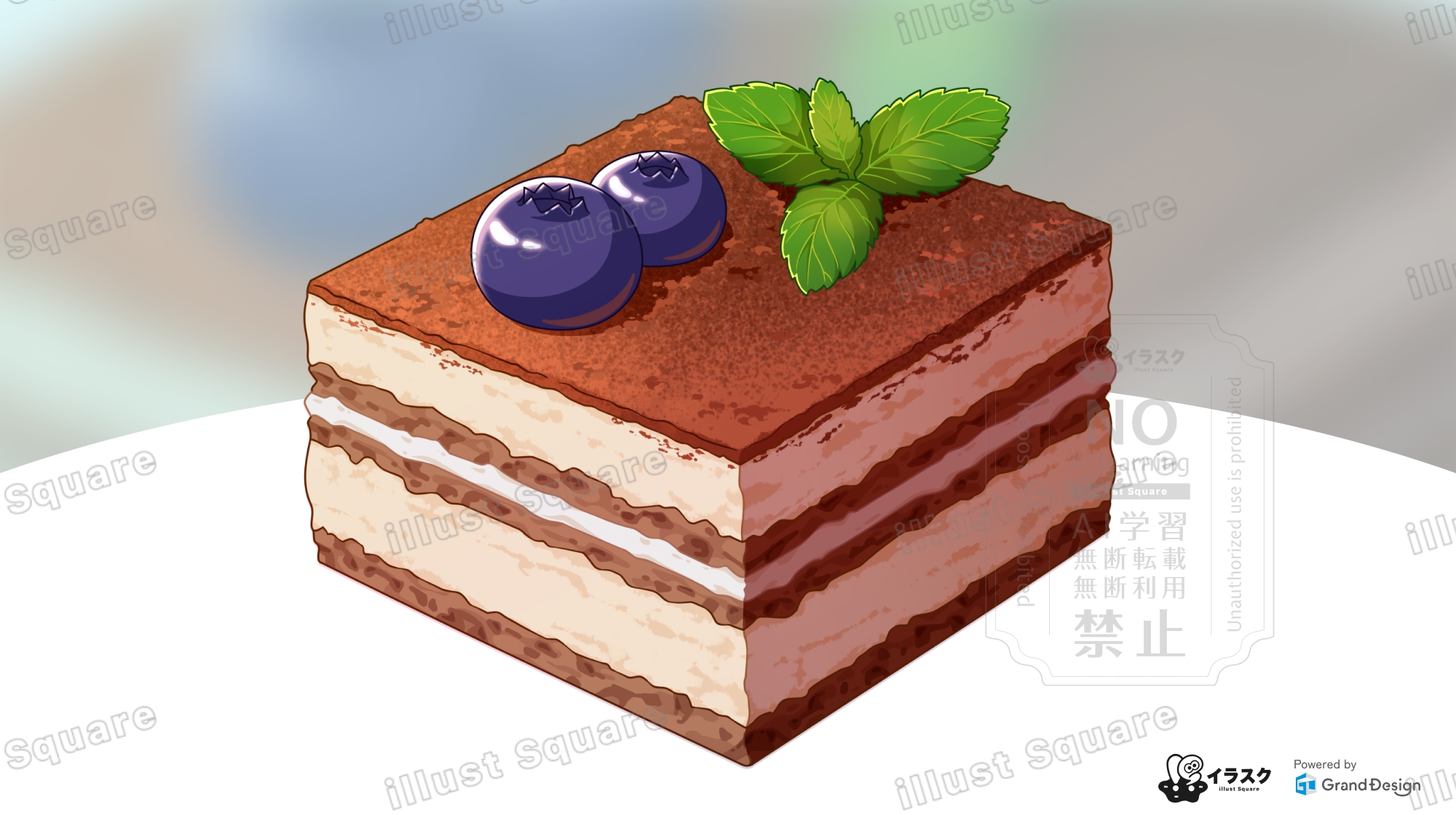 スイーツ、ティラミスのイラスト制作