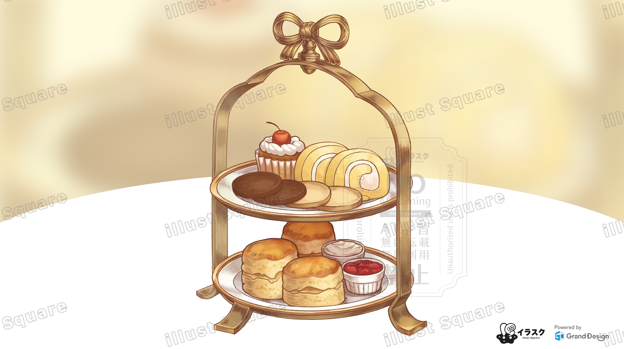 スイーツイラスト ケーキスタンド